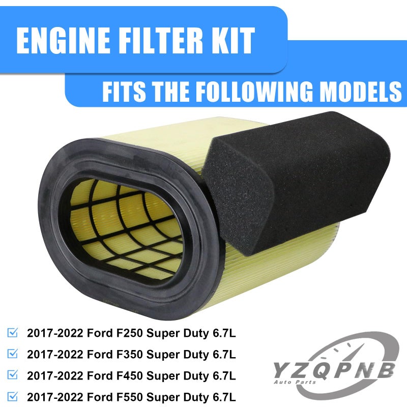 YZQPNB 6.7L Powerstroke Diesel FD4625 فلتر الوقود FL2124S فلتر الزيت FA1927 فلتر الهواء متوافق مع 2017 2018 2019 Ford F250 F350 F450 F550 Super Duty V8 Engine # FD-4624 HC3Z-9601-A BC3Z-6731-B - Image 3